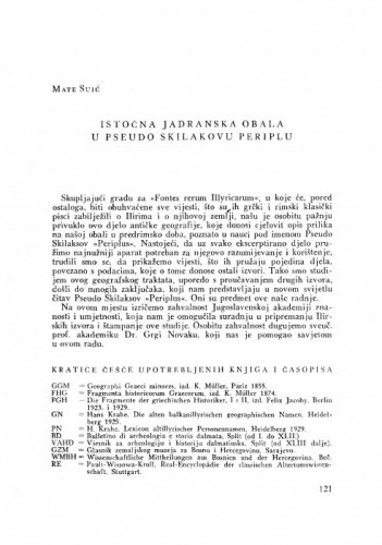 Istočna jadranska obala u Pseudo Skilakovu Periplu / M. Suić