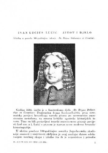 Ivan Lucius-Lučić - život i djelo / Miroslav Kurelac