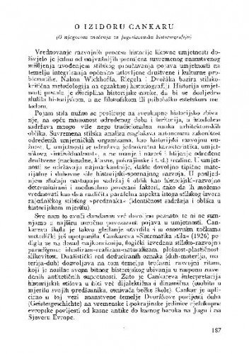 O Izidoru Cankaru / F. Šijanec