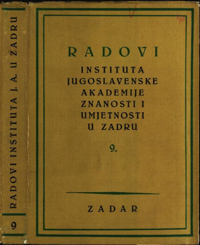 Sv. 9(1962) / uredili Grga Novak i Vjekoslav Maštrović