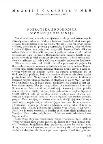 Dobrotska bogorodica Giovanija Bellinija / Kruno Prijatelj