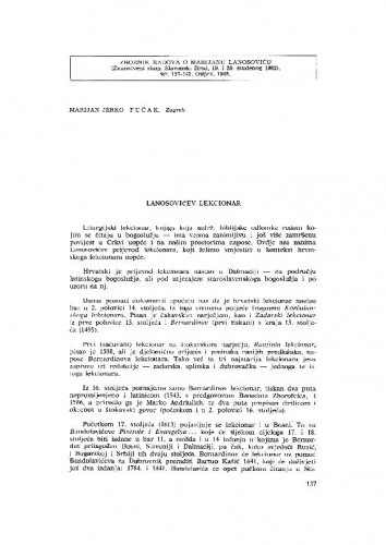 Lanosovićev lekcionar / Marijan Jerko Fućak