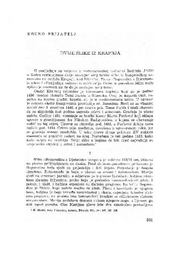 Dvije slike iz Krapnja / Kruno Prijatelj