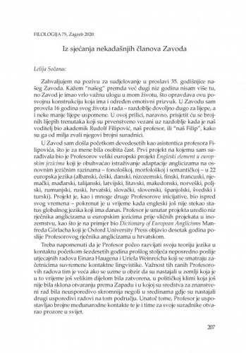 Iz sjećanja nekadašnjih članova Zavoda / Lelija Sočanac, Bernardina Petrović