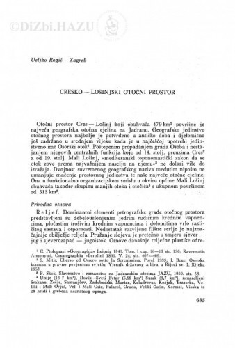 Cresko-lošinjski otočni prostor / V. Rogić