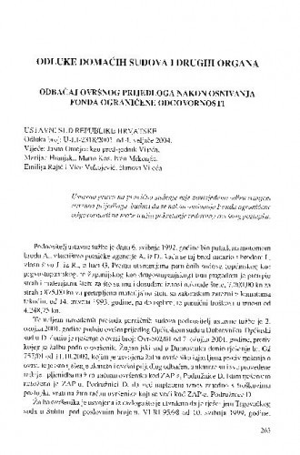 Odbačaj ovršnog prijedloga nakon osnivanja Fonda ograničene odgovornosti : [prikaz presude] / Vesna Skorupan