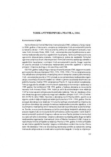 York-Antwerpenska pravila, 2004. : komentarske bilješke / Drago Pavić