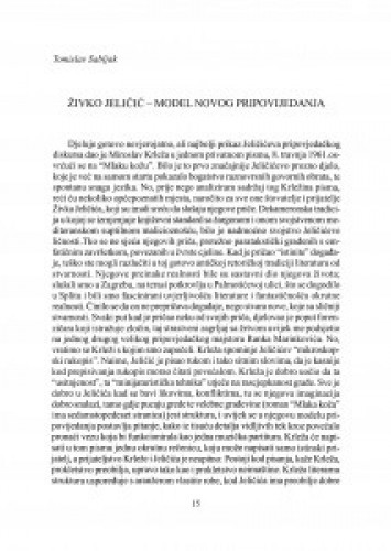 Živko Jeličić - model novog pripovijedanja