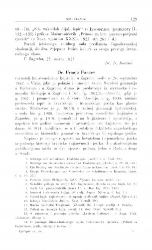 Dr. Franjo Fancev / A. Musić