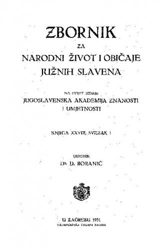 Knj. 28., sv. 1(1931) / urednik D. Boranić
