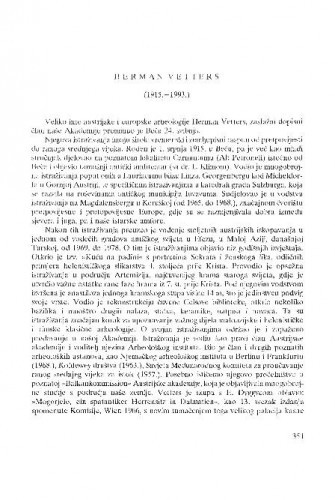 Herman Vetters : (1915.-1993.) / Marin Zaninović