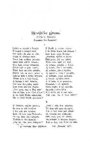 Djevojačke pjesme : (kola u Bosni) / I. Šajnović