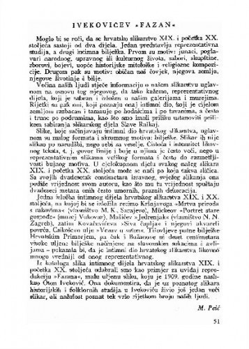 Ivekovićev "Fazan" / M. Peić