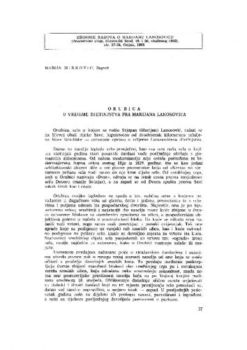 Orubica u vrijeme djetinjstva fra Marijana Lanosovića / Marija Mirković