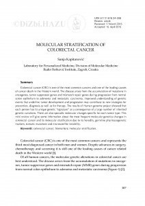 Molecular stratification of colorectal cancer / Sanja Kapitanović