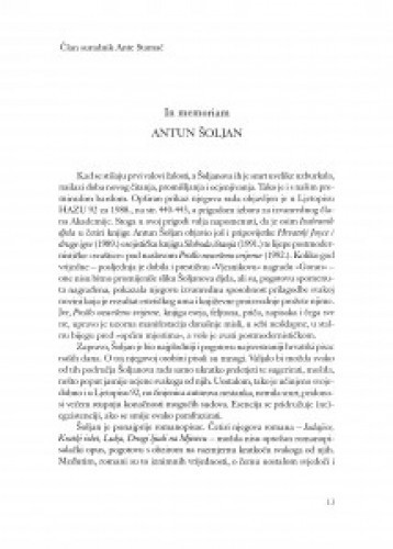 In memoriam Antun Šoljan