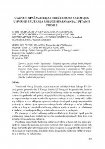 Ugovor spašavatelja i treće osobe sklopljen u svrhu pružanja usluge spašavanja, i pitanje prisile : [prikaz presude] / Mišo Mudrić