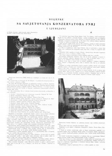 Bilješke sa savjetovanja konzervatora FNRJ u Ljubljani / Miroslav Montani