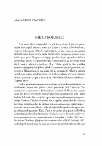 Nikica Kolumbić / Josip Bratulić