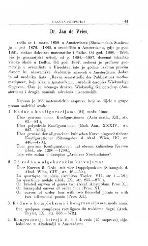 Dr. Jan de Vries / J. Majcen