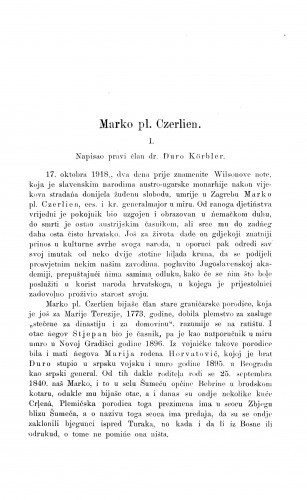 Marko pl. Czerliem : [nekrolog] / Đ. Körbler