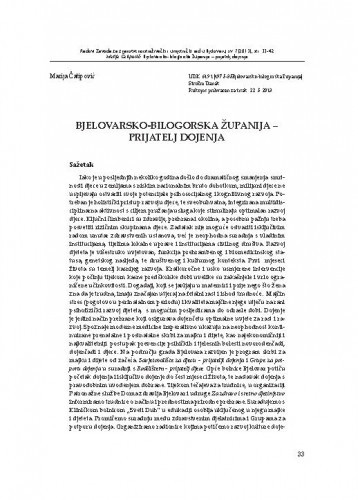 Bjelovarsko-bilogorska županija - prijatelj dojenja / Marija Čatipović