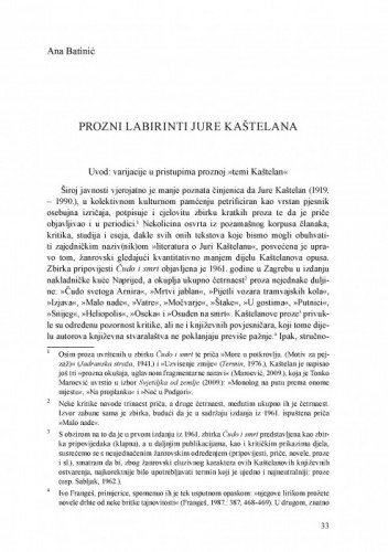 Prozni labirinti Jure Kaštelana / Ana Batinić