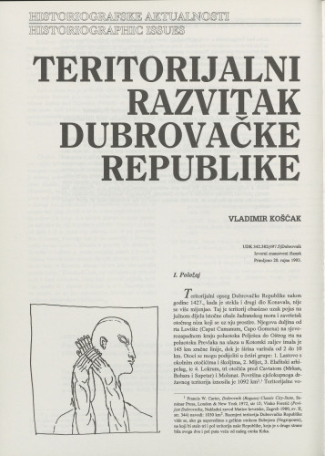 Teritorijalni razvitak Dubrovačke Republike / Vladimir Košćak