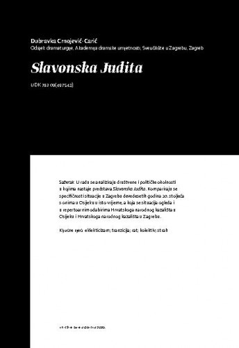 Slavonska Judita / Dubravka Crnojević Carić