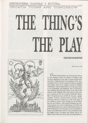 The thing's the play / Graham McMaster