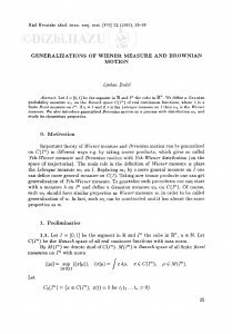 Generalization of Wiener measure and Brownian motion / Lj. Dedić