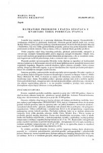 Klimatske promjene i fauna sisavaca u kvartaru šireg područja Ivanca / Marija Poje ; Dejana Brajković