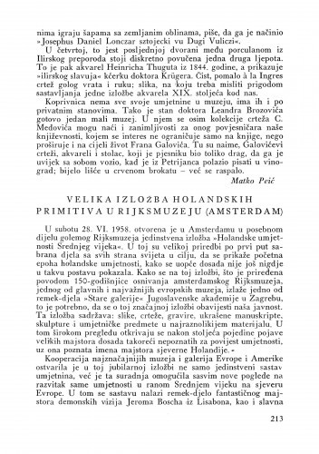 Velika izložba holandskih primitiva u Rijksmuzeju (Amsterdam) / Lj. Babić