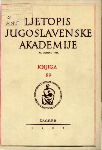 1985. Knj. 89 / urednik Hrvoje Požar