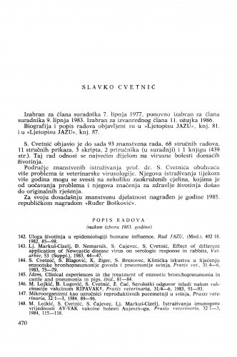 Slavko Cvetnić : [biografije novih članova Akademije]