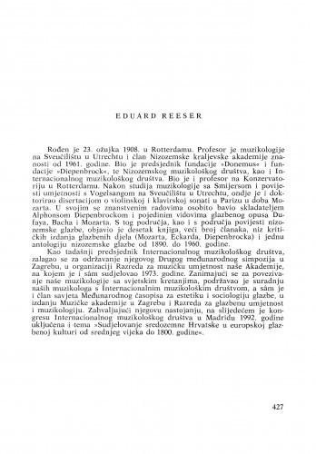 Eduard Reeser : [biografije novih članova Akademije]