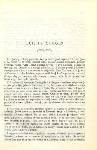 Luis de Camôes / N. Milićević