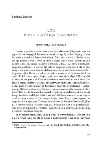 Ilok: između sjećanja i zaborava
 / Bogdan Mesinger 