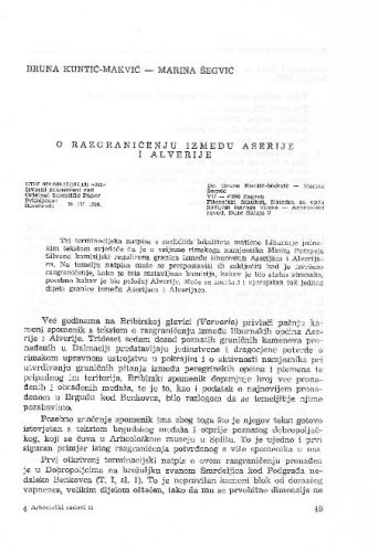 O razgraničenju između Aserije i Alverije / Bruna Kuntić-Makvić, Marina Šegvić