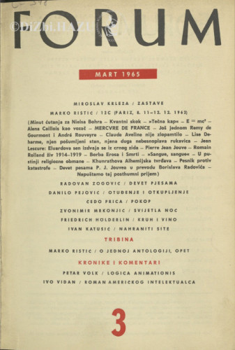 God. 4(1965), knj. 7, br. 3 / glavni i odgovorni urednik Ivo Frangeš