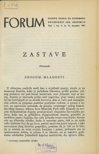 Zastave : (nastavak) / M. Krleža