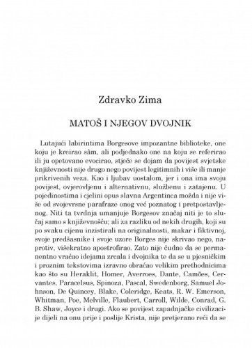 Matoš i njegov dvojnik / Zdravko Zima