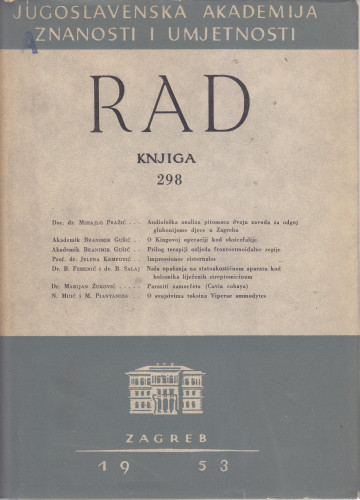 Knj. 3(1953)=knj. 298 / urednik Drago Perović