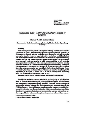 Take the best - how to choose the right device? / Stephan W. Hirt, Christof Shmid