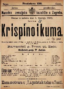 Krispino i kuma : Fantastično-šaljiva opera u 3 čina / od F. M. Piave-a ; glasba L. I. F. Rici-a