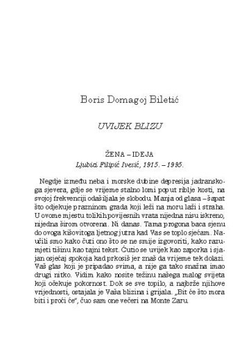 Uvijek blizu / Boris Domagoj Biletić