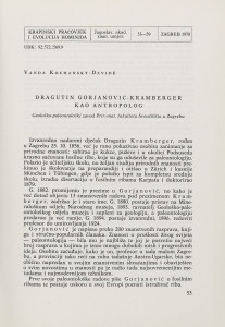 Dragutin Gorjanović-Kramberger kao antropolog / V. Kochansky-Devidé