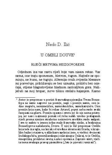 U Ombli Douve / Nedo D. Ilić