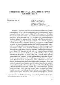 Posljedice Brexita za pomorsko pravo Europske unije / Zoran Tasić