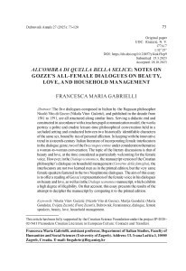 All’ombra di Quella bella Selice: Notes on Gozze’s All-female Dialogues on Beauty, Love, and Household Management / Francesca Maria Gabrielli